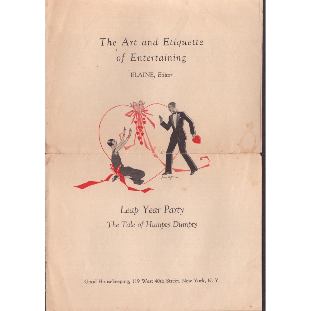 Vintage Good Housekeeping Art and Etiquette of Entertaining Leap Year Party Book